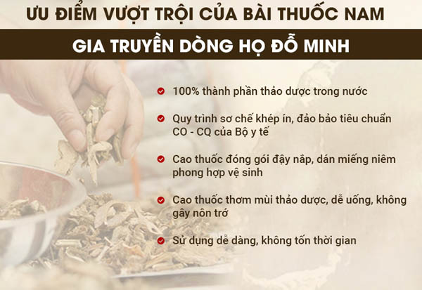 Những ưu điểm vượt trội của bài thuốc Đỗ Minh Đường